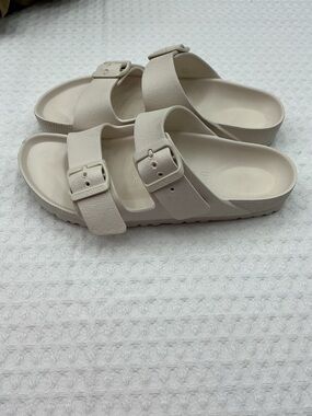 Birkenstock Women's Two-Strap Slide Sandals in Light Taupe